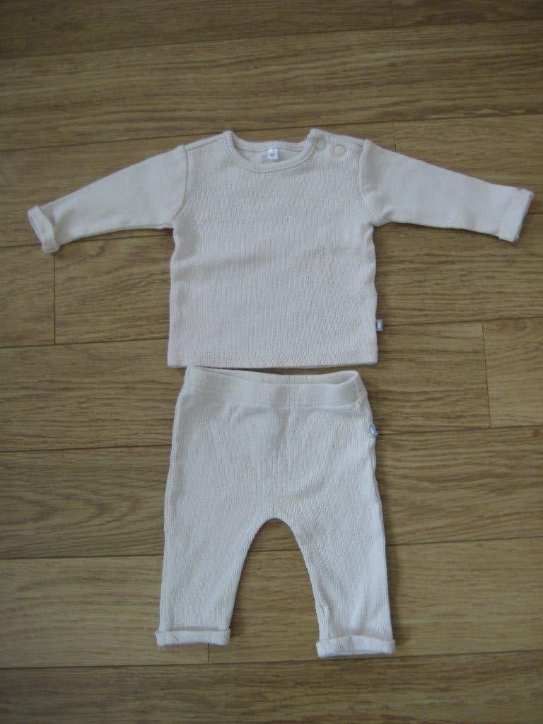 Lange broek + shirt maat 56 Zeeman ribbelstof ecru ZGAN, Zeeman, Jongetje of Meisje, Ophalen of Verzenden, Zo goed als nieuw