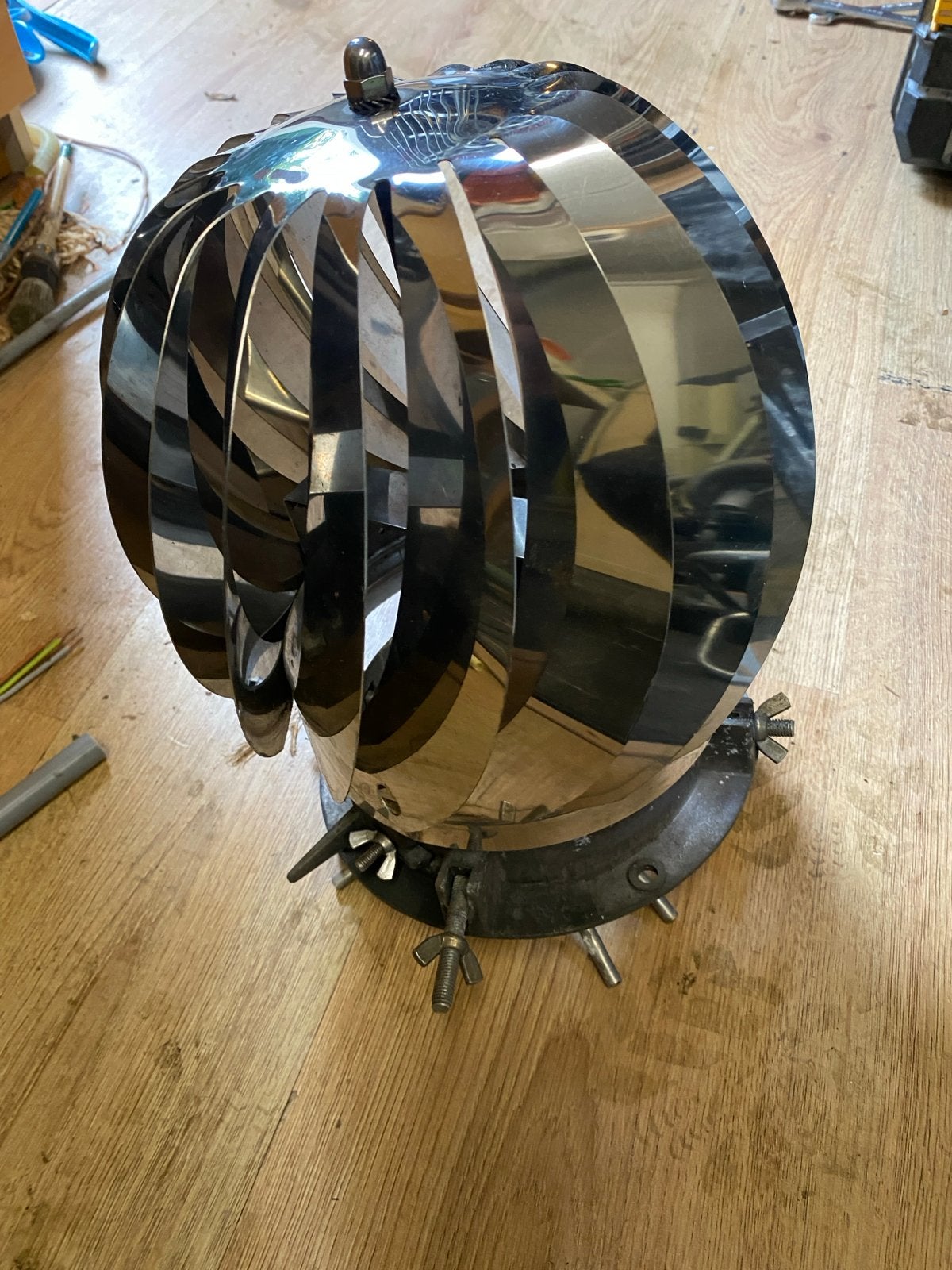 RVS schoorsteenkap windgedreven ventilator, Ophalen of Verzenden, Zo goed als nieuw