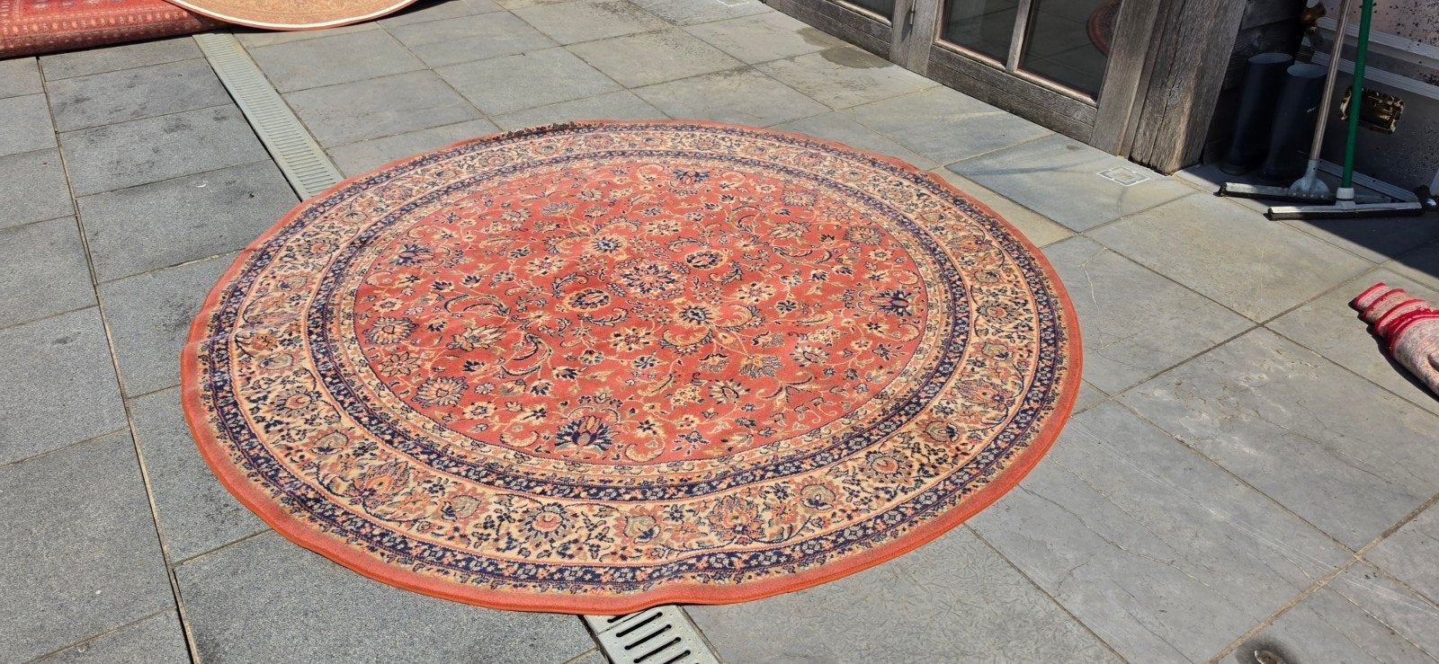 prachtig groot vintage oud roze Perzisch tapijt rond!, Perzisch, Rond, 200 cm of meer, Ophalen of Verzenden