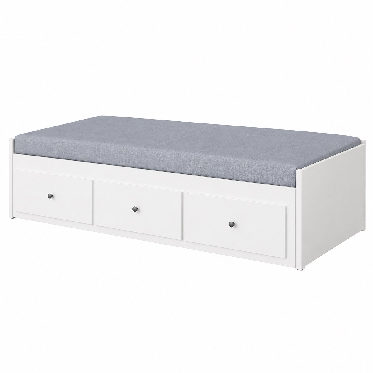 Hemnes Wit eenpersoonsbed met 3 lades, Ophalen, Gebruikt, Eenpersoons, Wit
