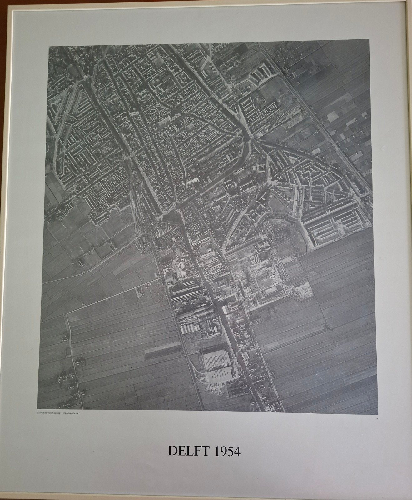 Plattegrond Delft 1954 - 50x60cm, Ophalen of Verzenden
