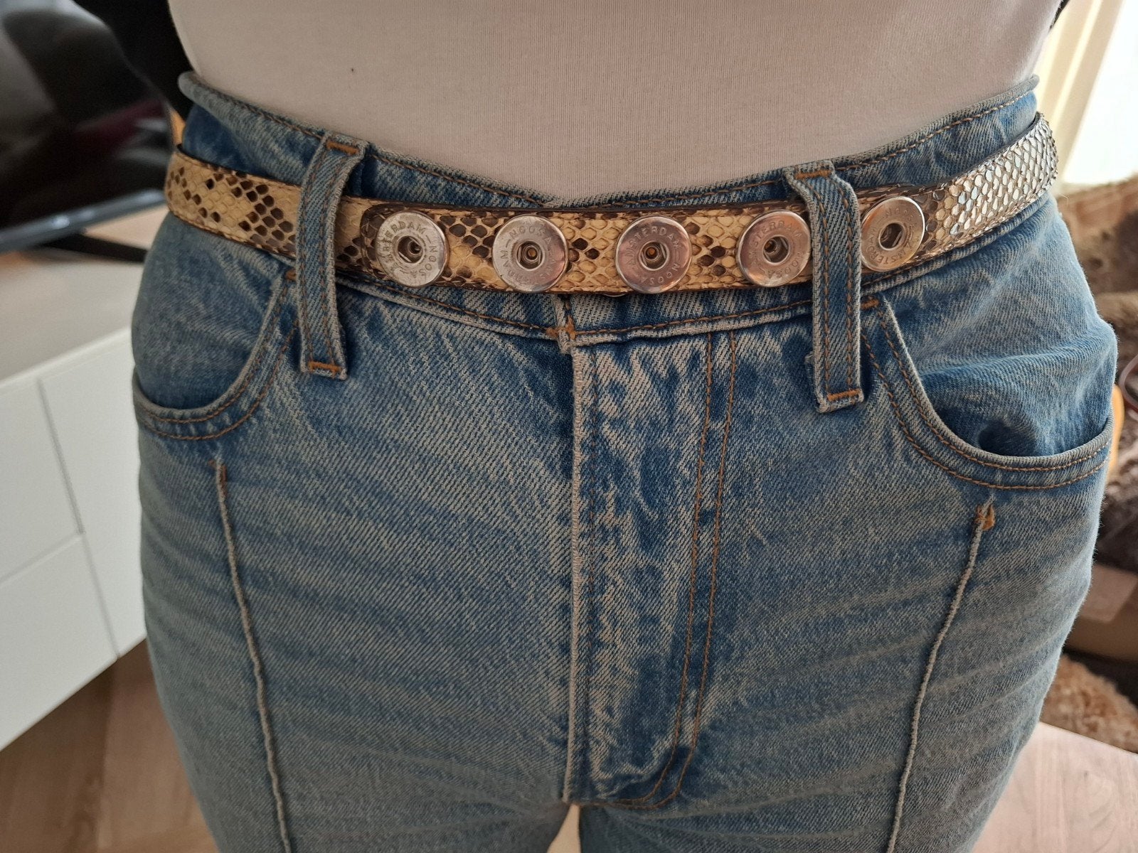 Noosa python print riem 85. Zgan, Echt leder, Tailleriem, Ophalen of Verzenden, Zo goed als nieuw