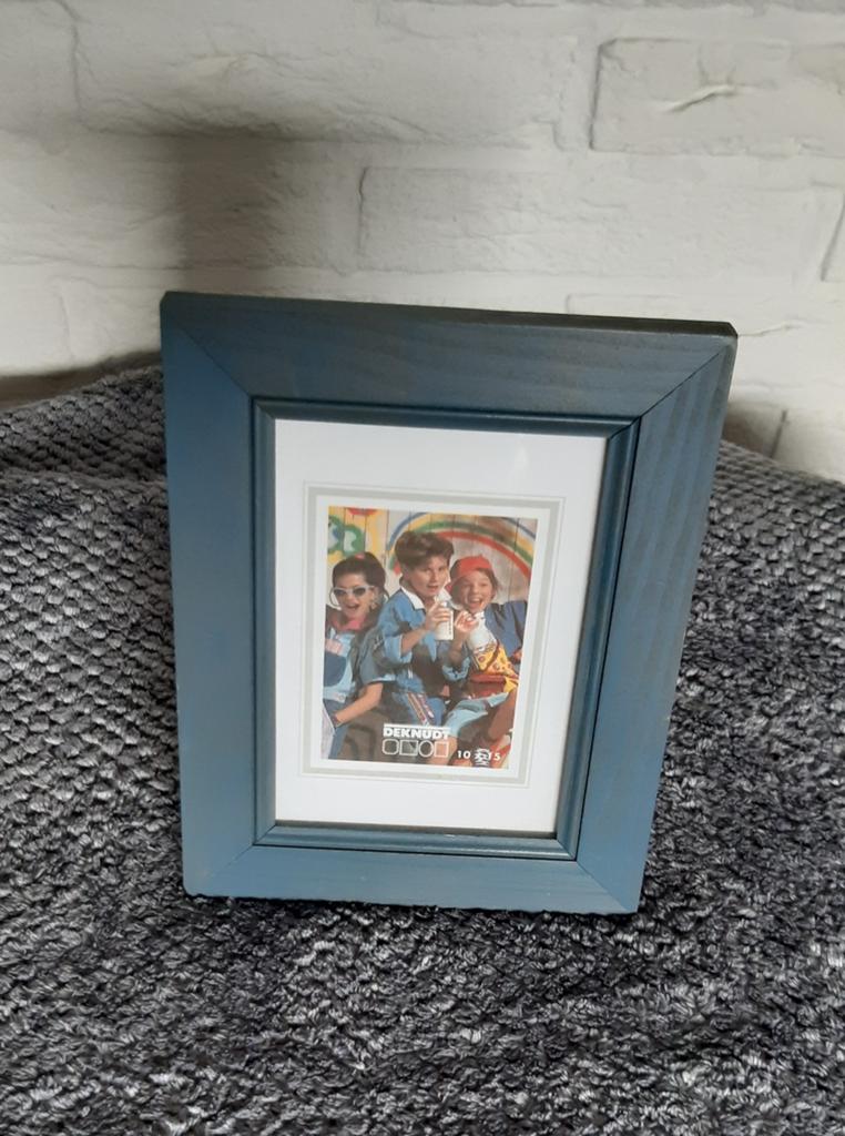 Houten fotolijst blauw 10x15 cm, Ophalen of Verzenden