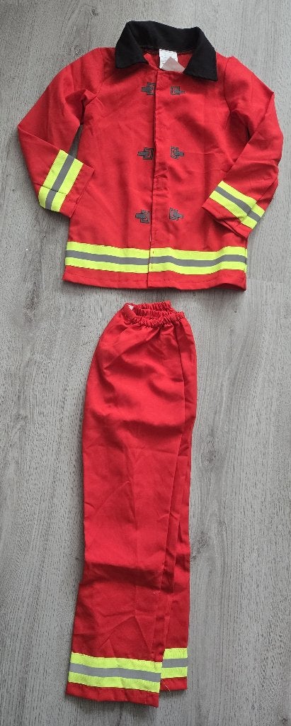 Brandweer + helm outfit mt 116 / 128, Ophalen of Verzenden, Nieuw, 122 t/m 128, Jongen of Meisje
