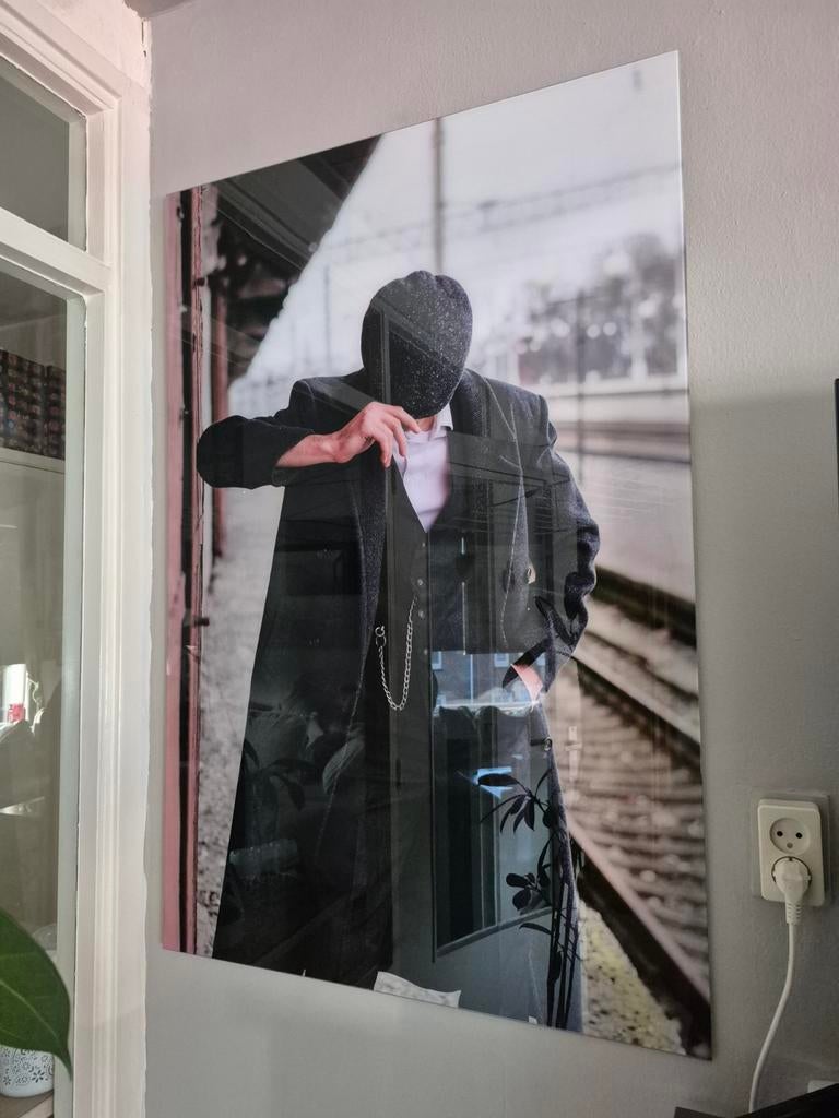 Grote glazen peaky blinders 120x80cm, Huis en Inrichting, Woonaccessoires | Schilderijen, Tekeningen en Foto's, Ophalen, Gebruikt