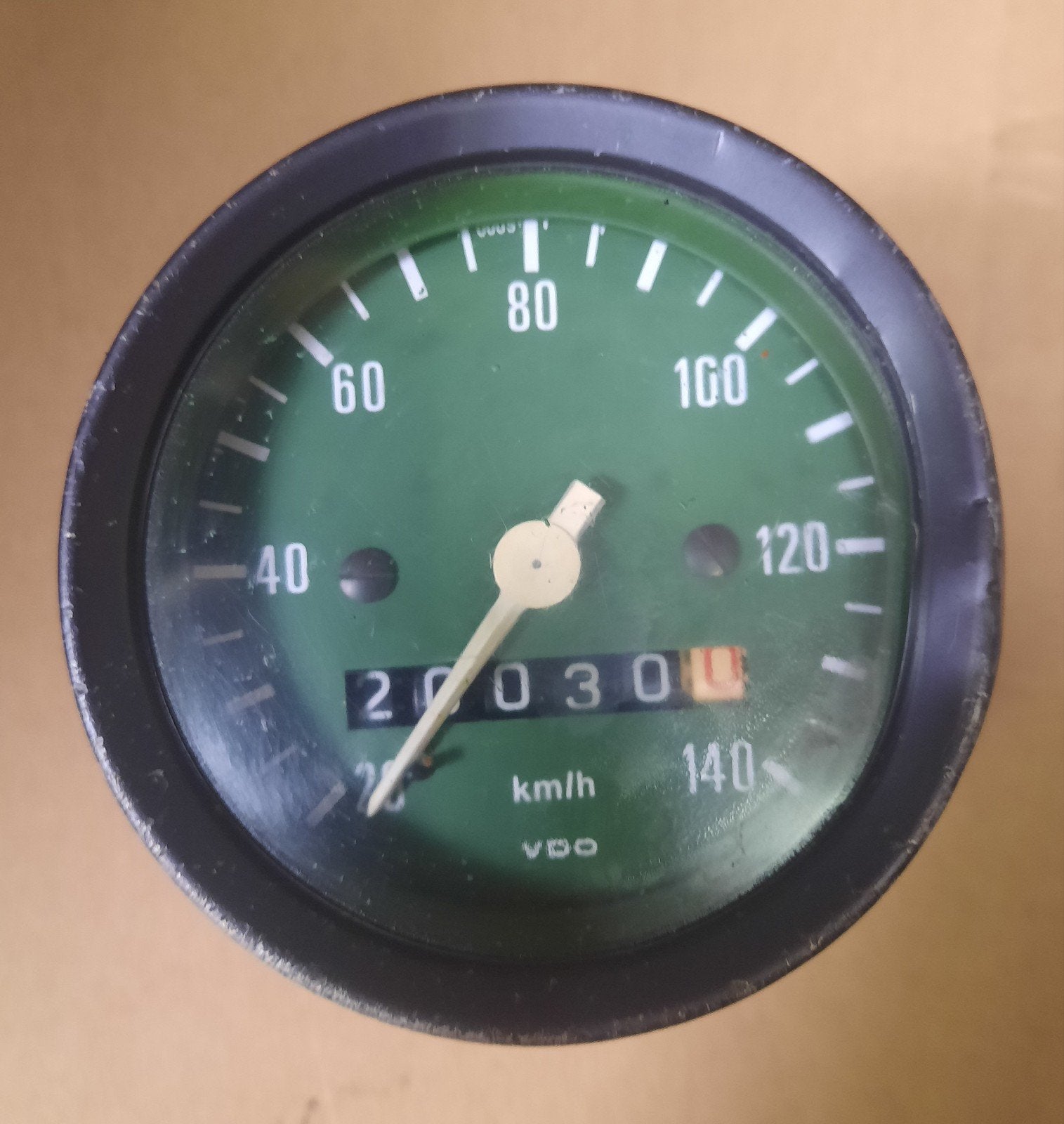 Groene VDO km-teller 80mm t/m 140km/h Zündapp, Ophalen of Verzenden, Gebruikt, Overige typen