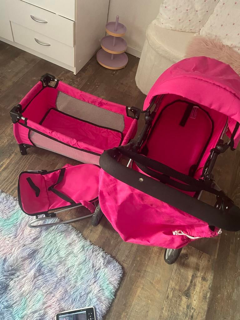 Roze Kinderwagen Set voor veel speelplezier kids, Ophalen, Gebruikt
