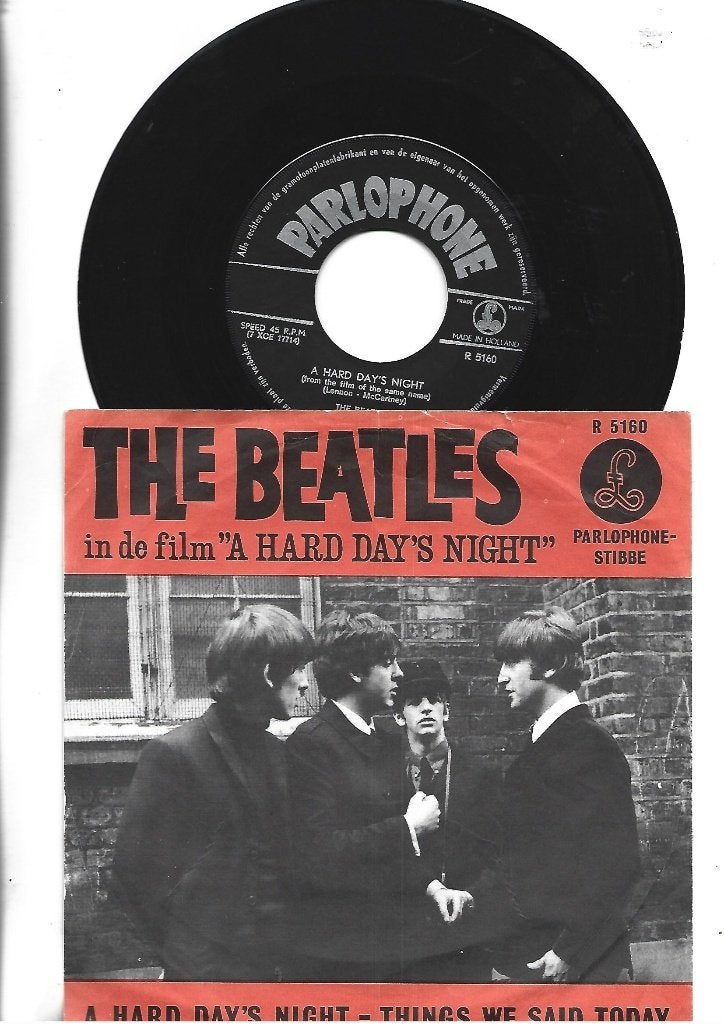 THE BEATLES SINGLE 7" A HARD DAYS NIGHT 1964, 7 inch, Ophalen of Verzenden, Zo goed als nieuw, Pop