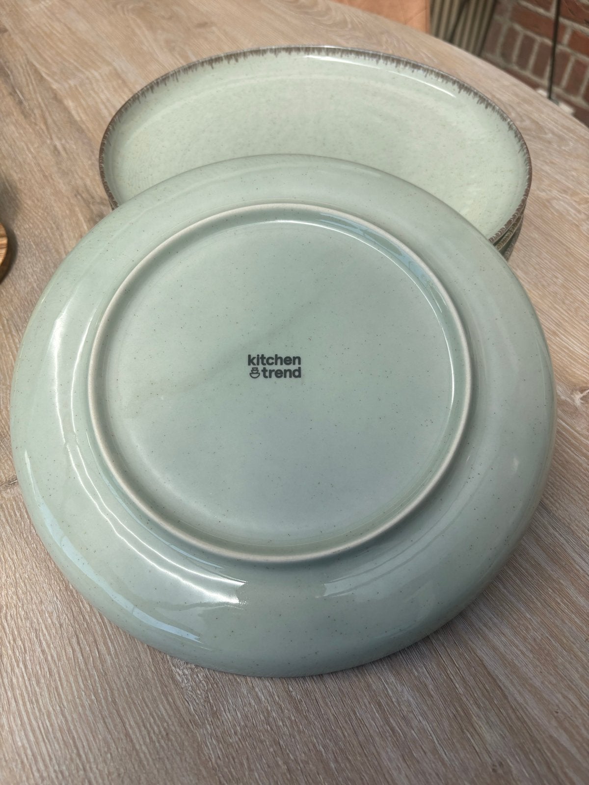 Kitchen & Trend borden - set van 6 - lichtgroen, Overige merken, Keramiek, Ophalen of Verzenden, Zo goed als nieuw
