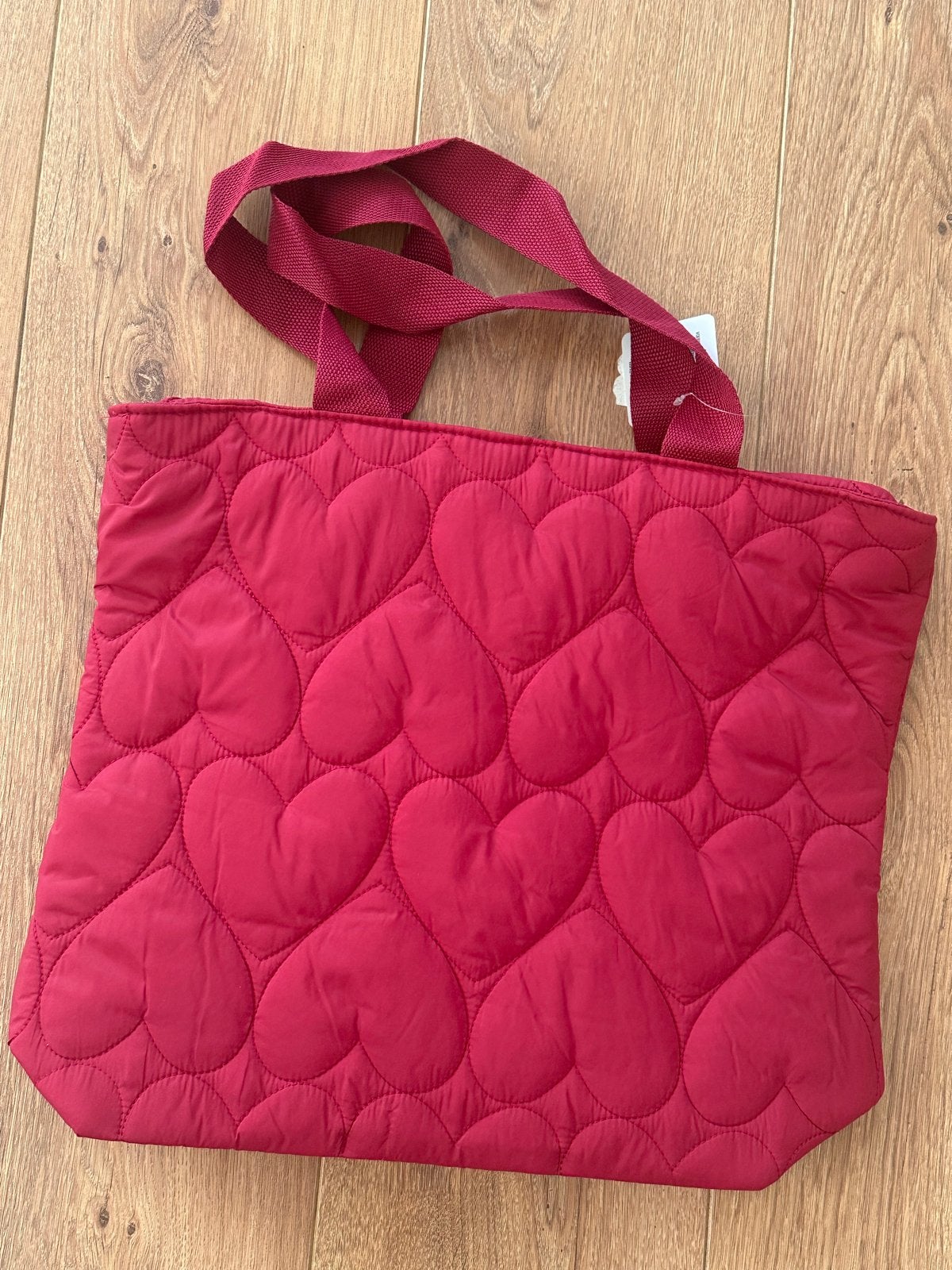 Leuk rood burgundy met hartjes voor strand of boodschappen, Ophalen of Verzenden, Nieuw, Rood, Shopper