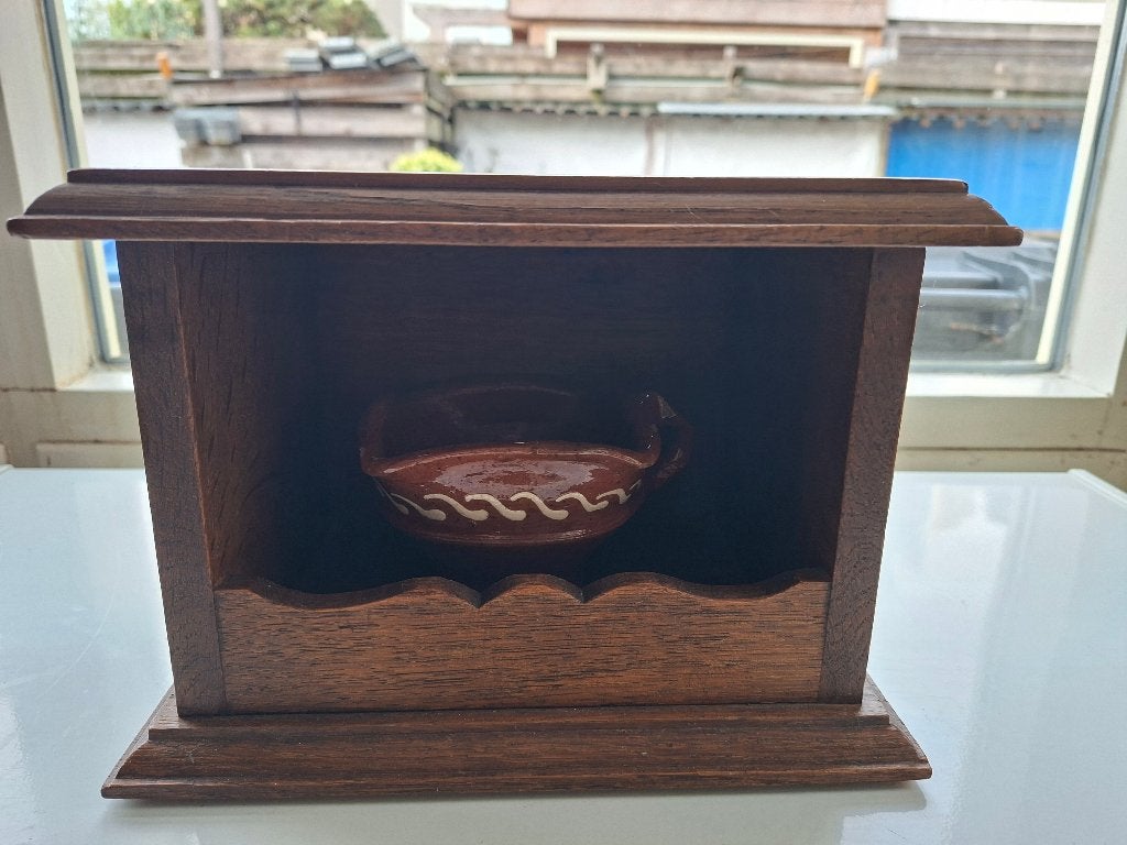 Eiken stoof met tesje, Antiek en Kunst, Ophalen