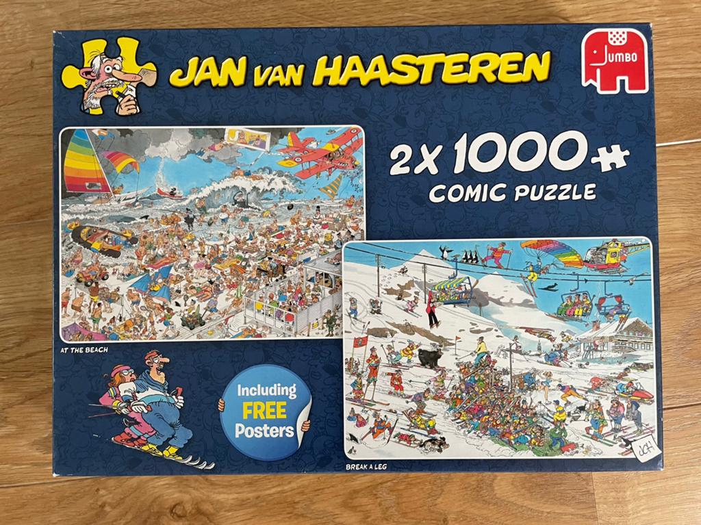 Jan van Haasteren puzzels 2x 1000, Ophalen, 500 t/m 1500 stukjes, Zo goed als nieuw