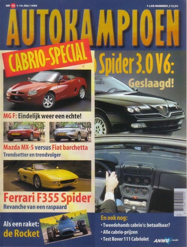 Autokampioen 13 1995 : Alfa Romeo Spider - Mazda MX5 - MGF, Ophalen of Verzenden, Gelezen, Algemeen