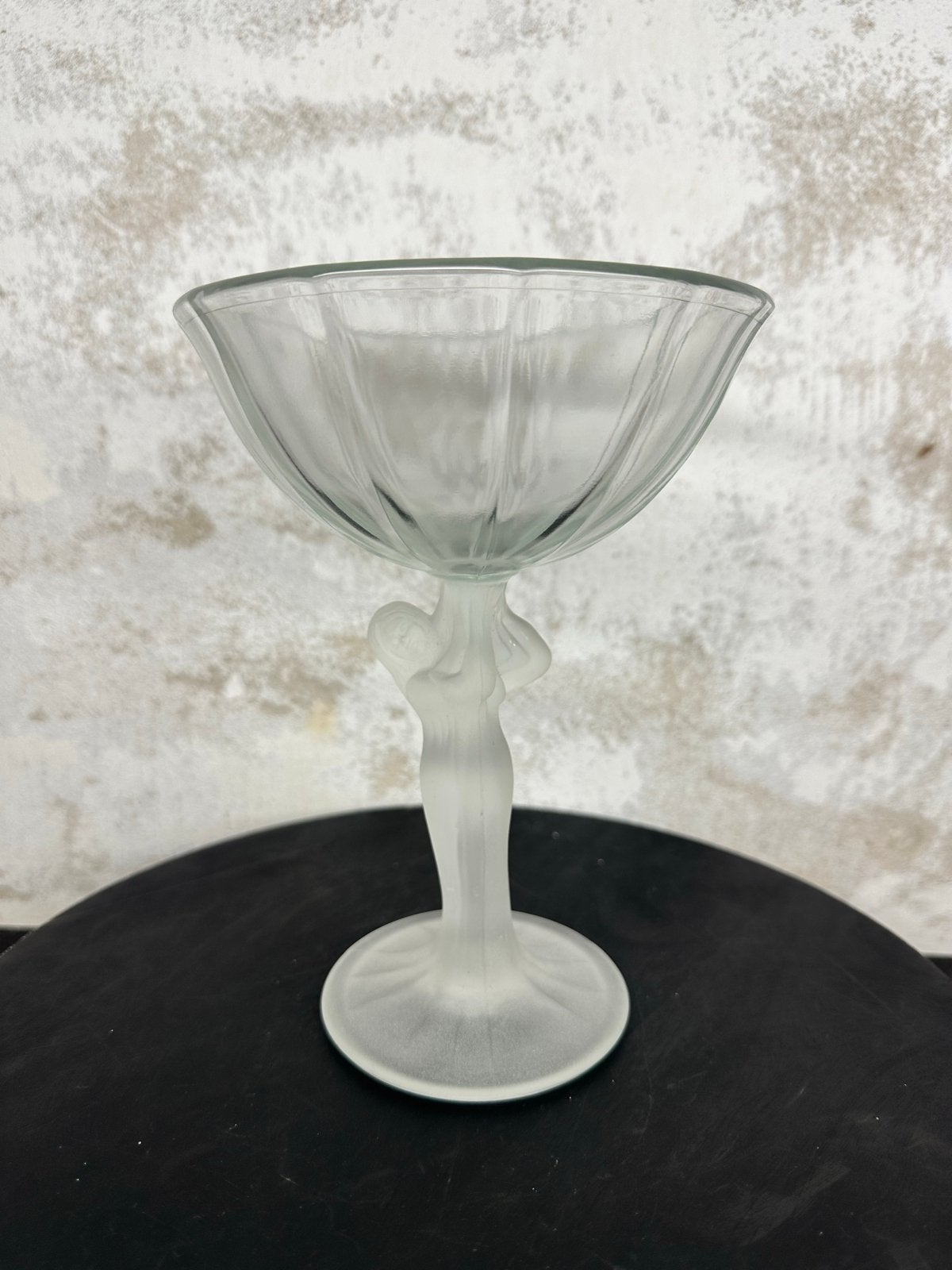 Vintage Coupe Glas met Vrouwenfiguur, Antiek en Kunst, Ophalen of Verzenden