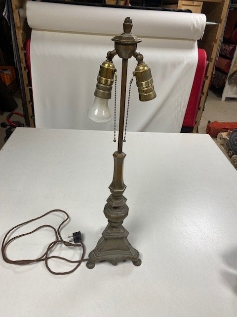 antieke massief koperen schemerlamp, Antiek en Kunst, Ophalen