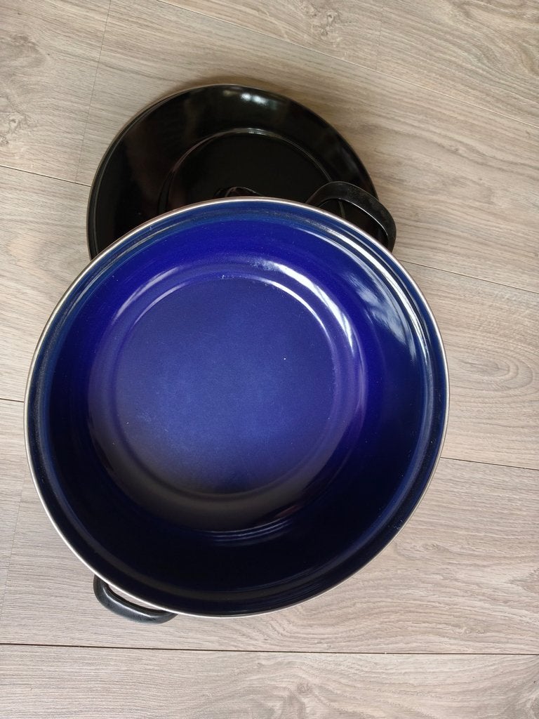bk emaille braadpan 30 cm diameter, BK, Ophalen of Verzenden, Zo goed als nieuw, Met deksel