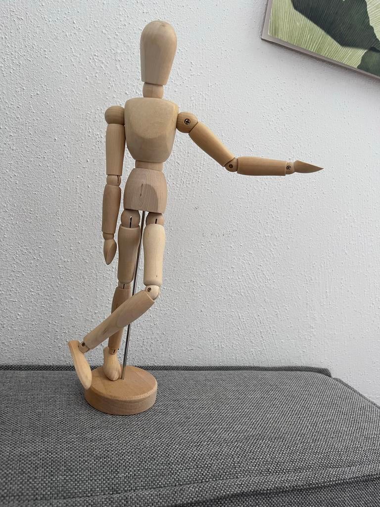 Houten tekenpop / paspop - 33 cm, Hobby en Vrije tijd, Tekenen, Ophalen of Verzenden, Zo goed als nieuw, Overige typen