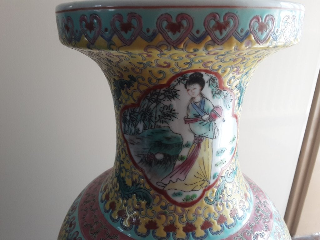 Chinese porcelain vaas ( 2 stuk), Ophalen, Meerkleurig, 60 cm
