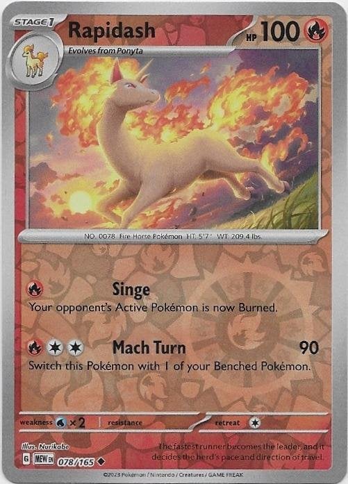 Pokemon 151,  Rapidash [reverse] 78/165, Verzenden, Nieuw, Losse kaart