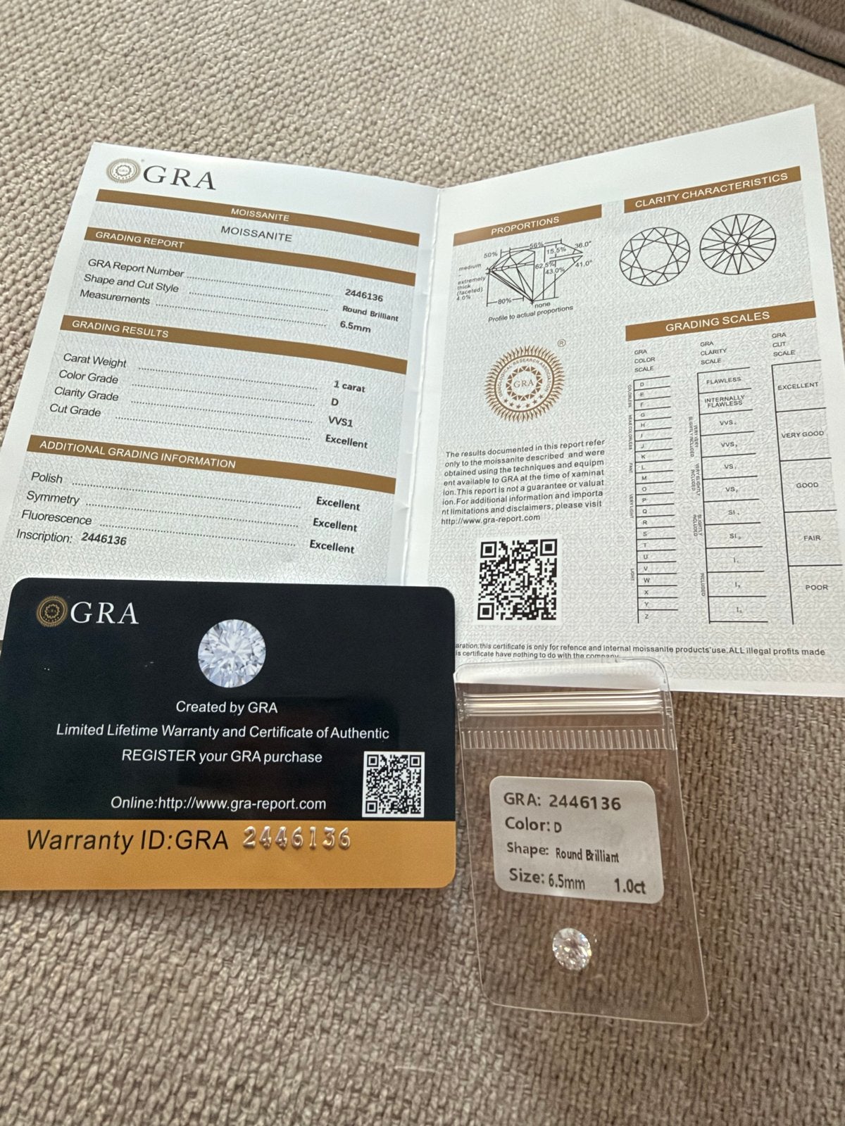 Gecertificeerde GRA Lab Diamond - 1 Karaat, D Kleur, VVS1, Ophalen, Nieuw
