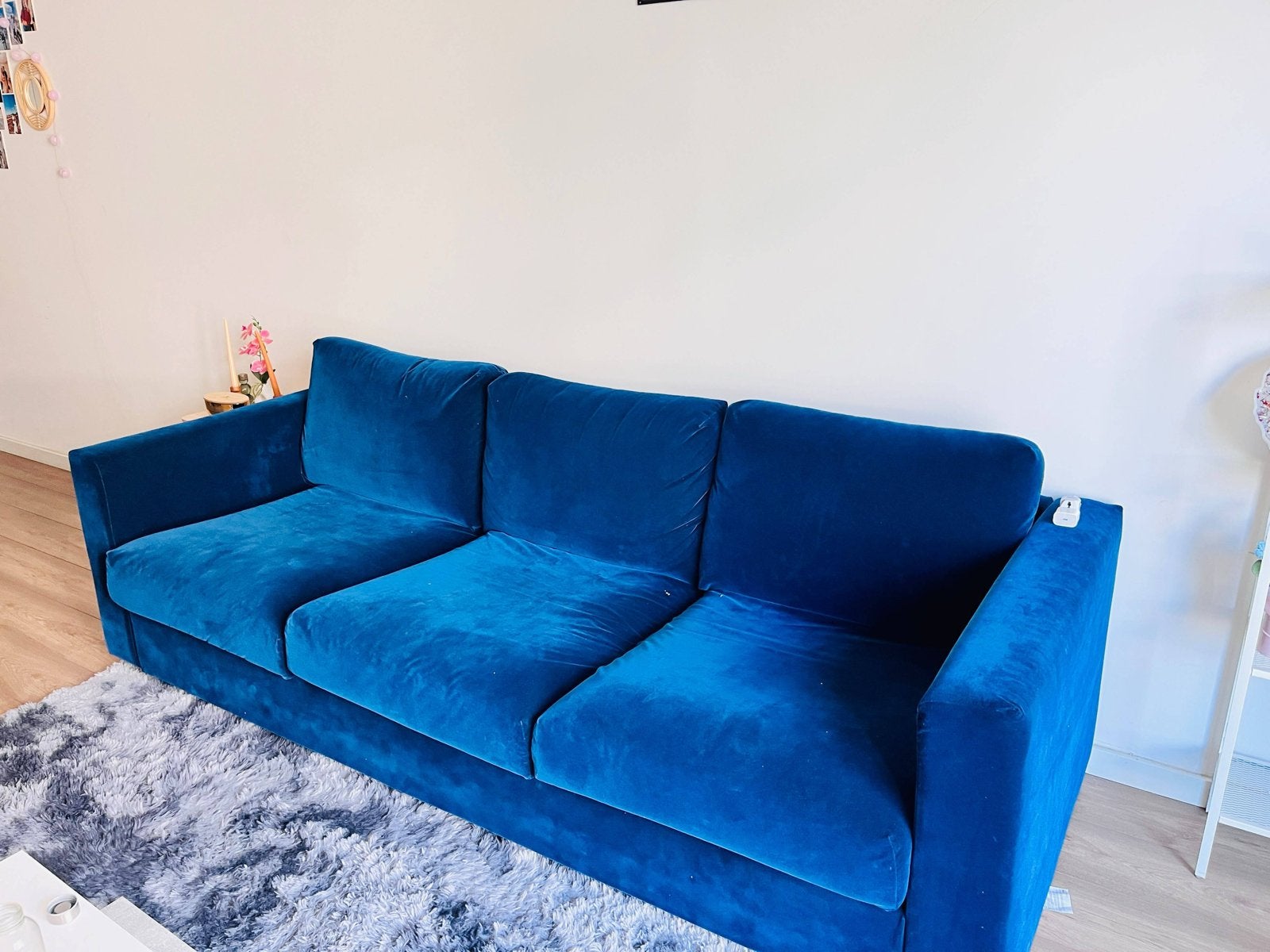 Comfortabele blue 3 seater couch, Huis en Inrichting, Ophalen, Gebruikt, Driepersoons, 75 tot 100 cm