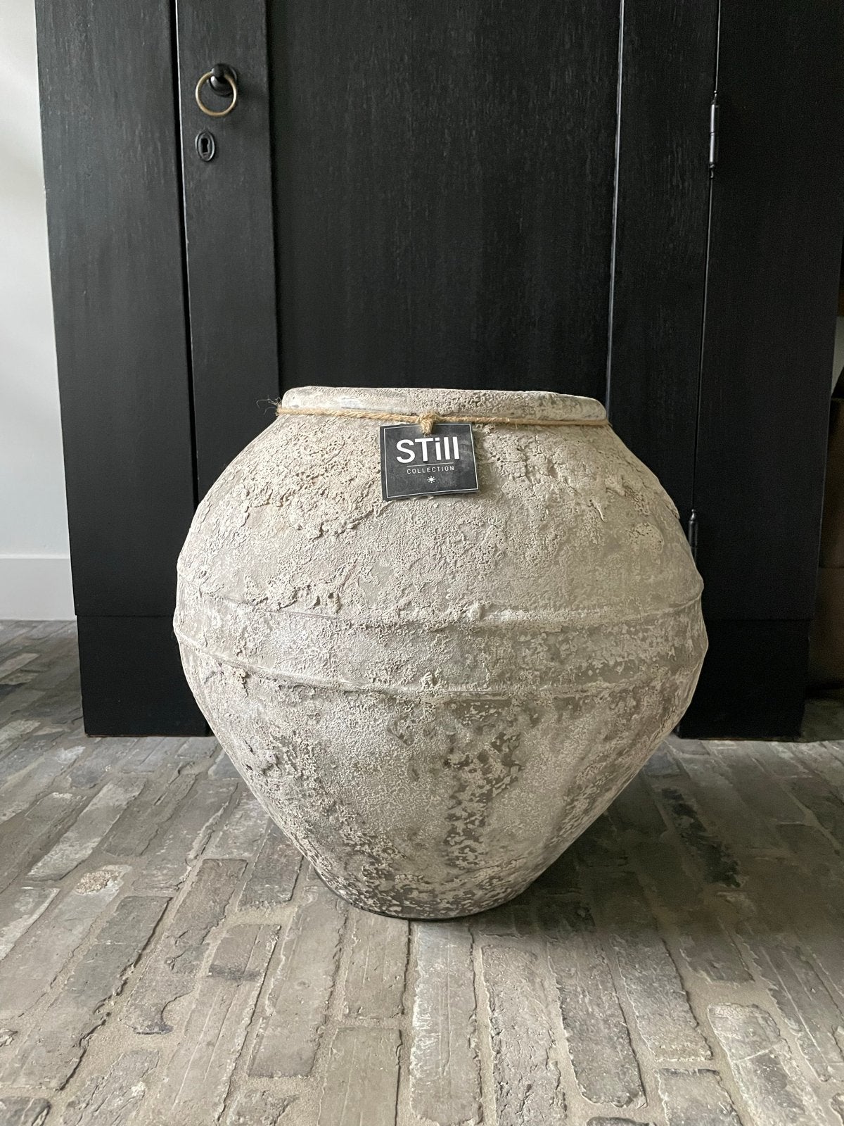Grote Still Collection Vaas - Rustieke Grijs/Beige Pot, Ophalen, Overige materialen, Zo goed als nieuw, Geschikt voor droogbloemen