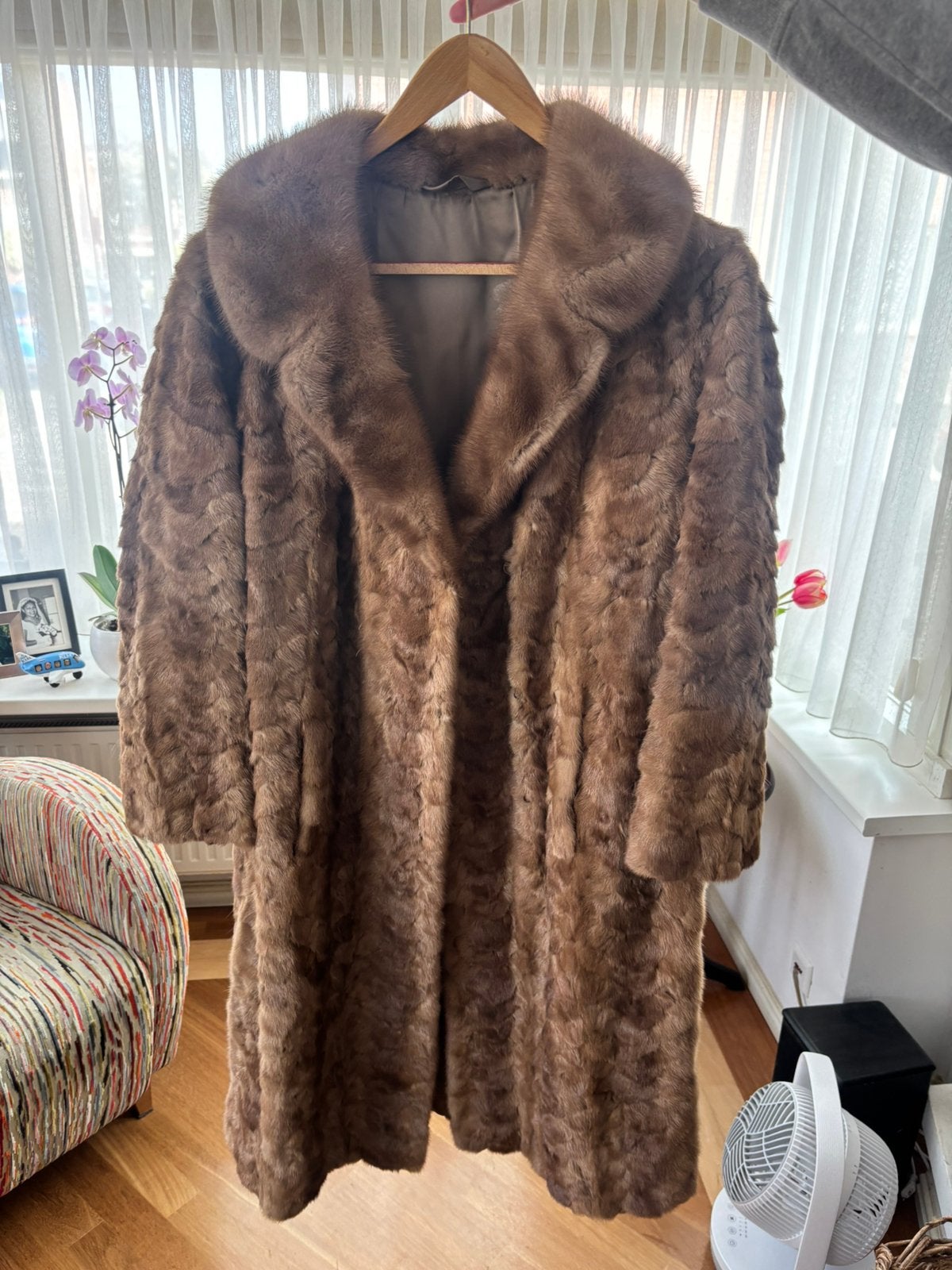 Prachtige vintage nertsmantel/bontsjas, Kleding | Dames, Ophalen of Verzenden, Zo goed als nieuw, Maat 36 (S), Bruin