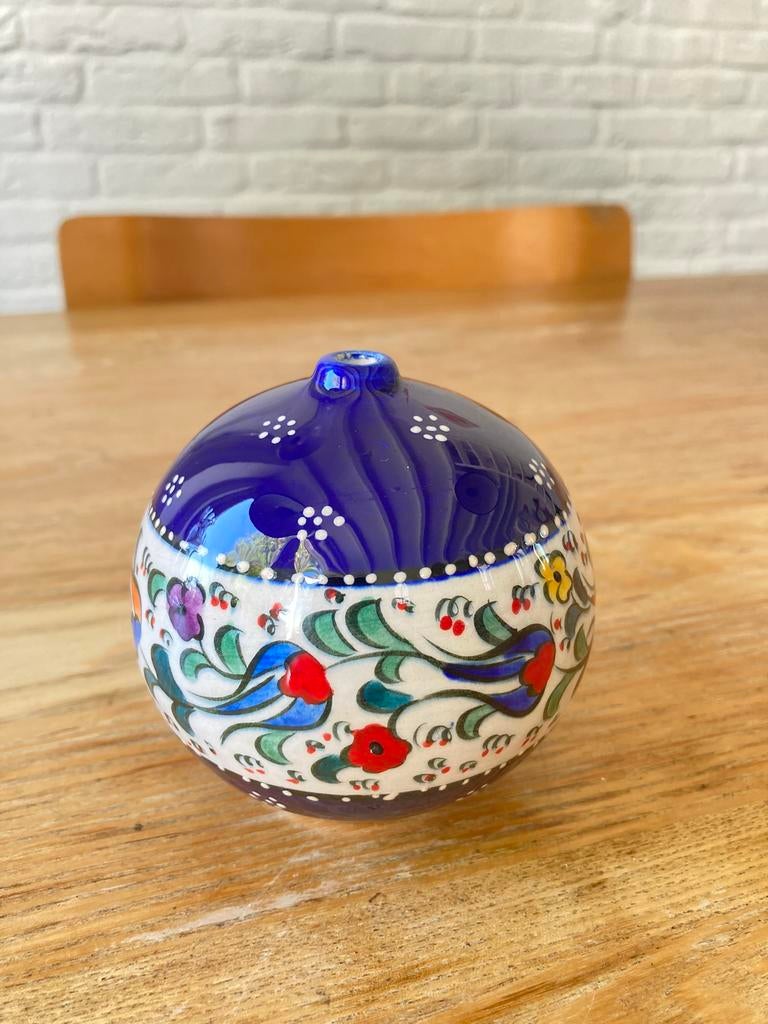 Handbeschilderd Turks solifleur/olielampje uit Kütahya, Ophalen of Verzenden
