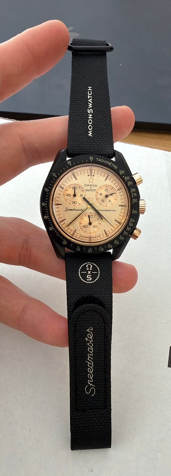 Omega x Swatch  1969, Ophalen of Verzenden, Zo goed als nieuw, Kunststof, Swatch