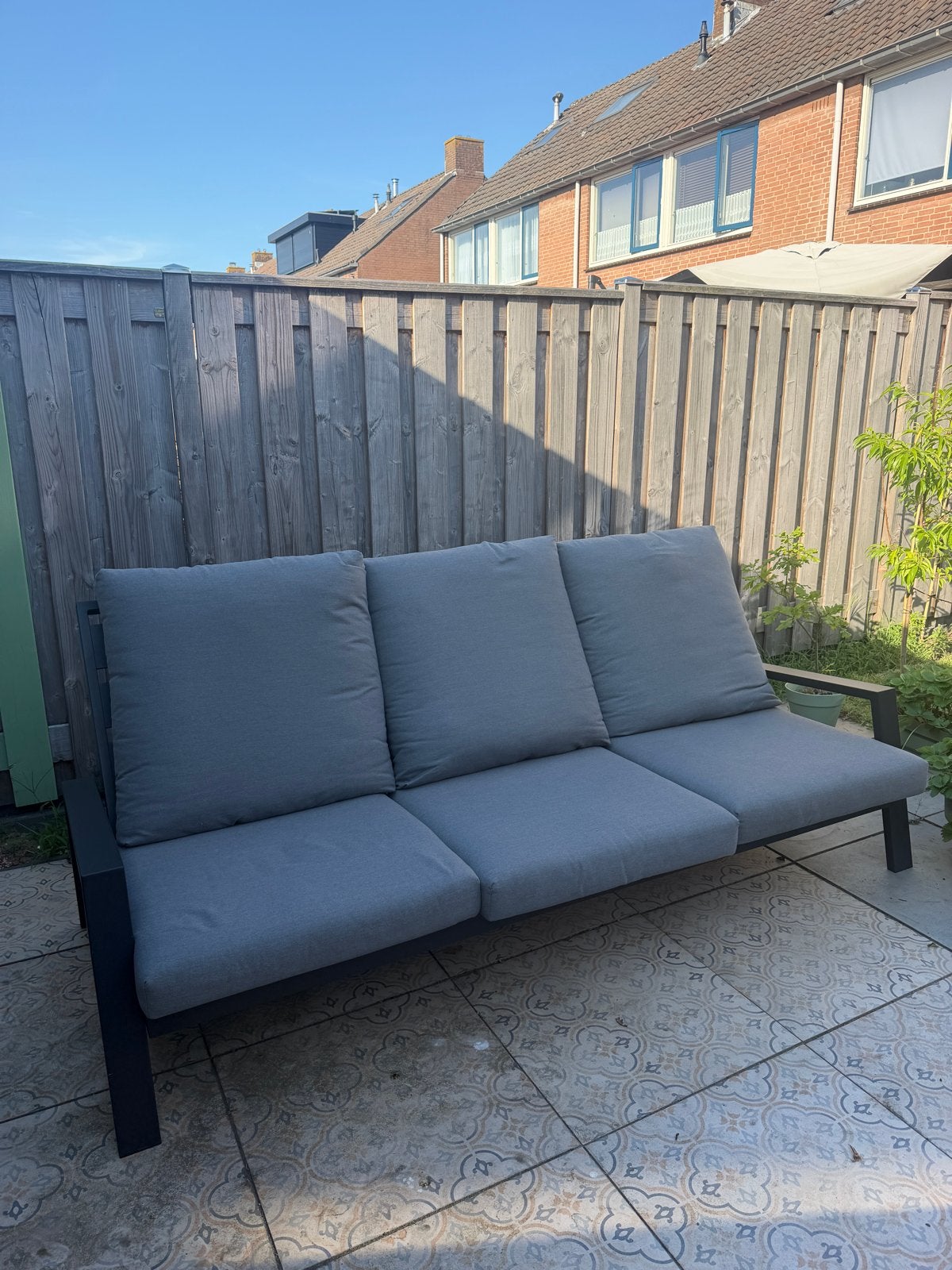Tuin lounge bank - zo goed als nieuw, Ophalen, 3 zitplaatsen, Aluminium, Zo goed als nieuw