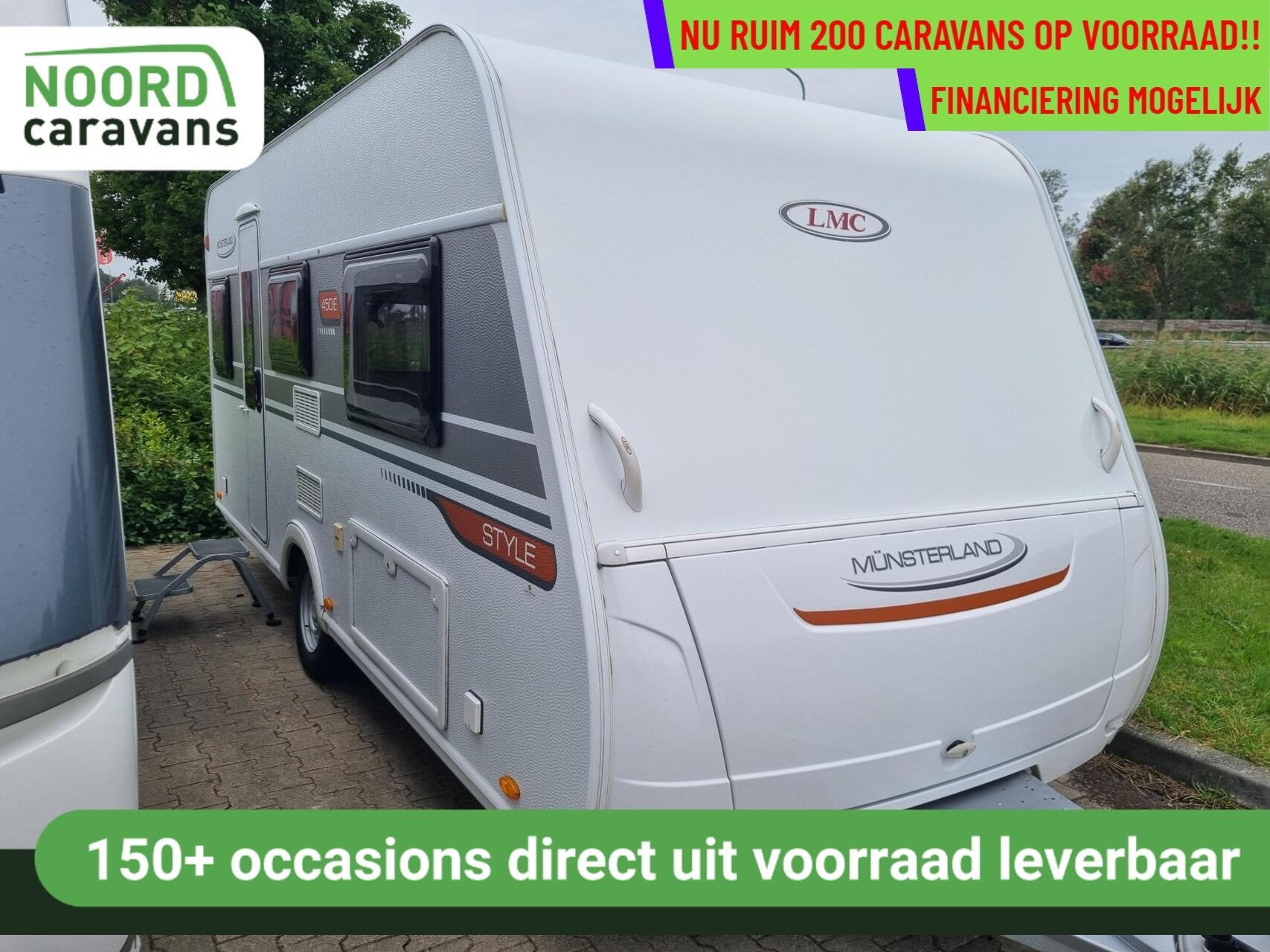 Lmc MUN STYLE 450 E ENKELE BEDDEN + MOVER + VOORTENT + GFK, Bedrijf, Hordeur, 6 tot 7 meter, LMC en Münsterland
