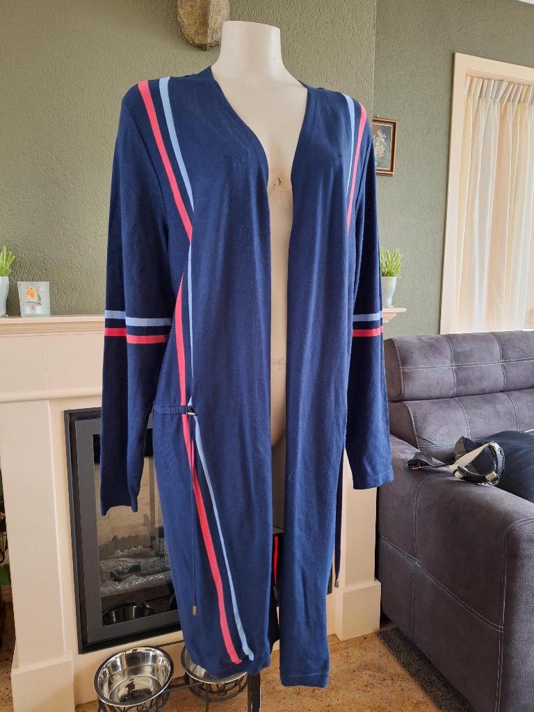 Expresso blauw lange cardigan vest L 42 44 zeer mooi, Maat 42/44 (L), Zo goed als nieuw, Verzenden, Expresso