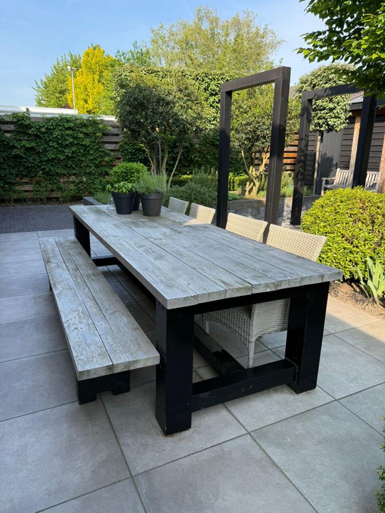 Tuintafel 290x100 Douglas hout massief, Ophalen, Zo goed als nieuw, Rechthoekig, Hout