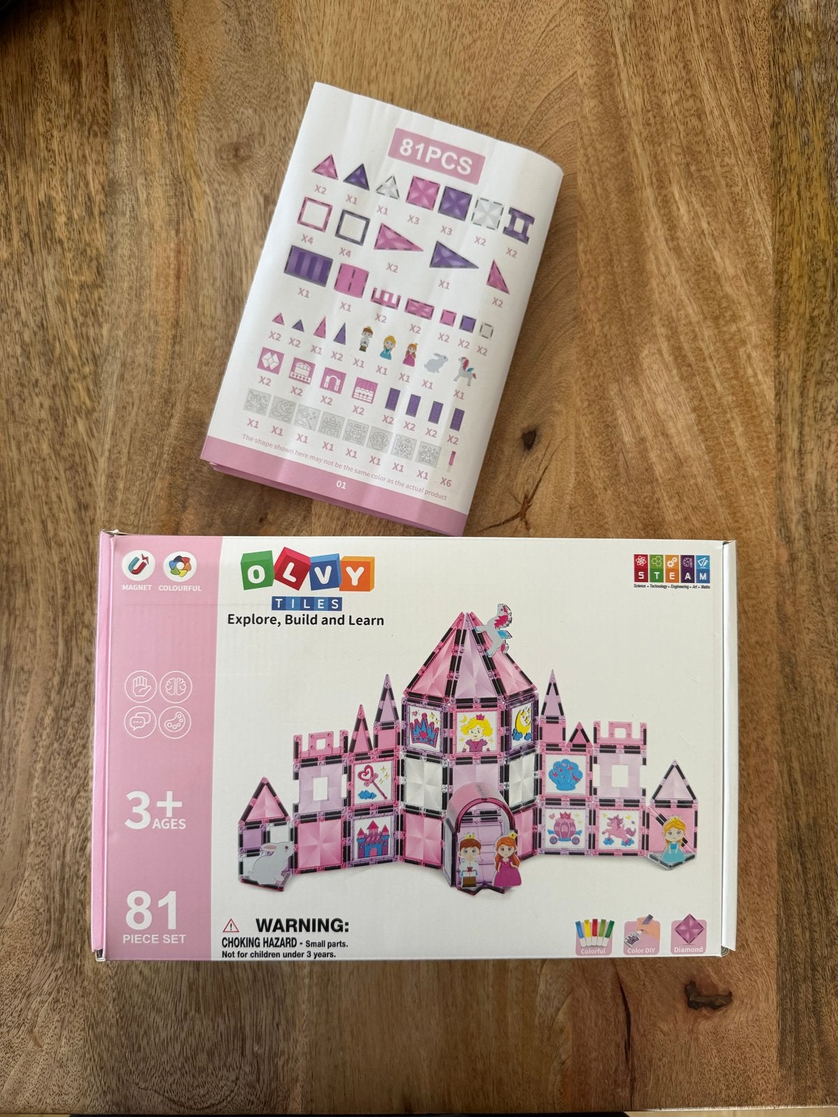 OLVV Tiles Magnetisch Bouwspeelgoed - 81-delige set, Ophalen of Verzenden, Zo goed als nieuw, Overige merken