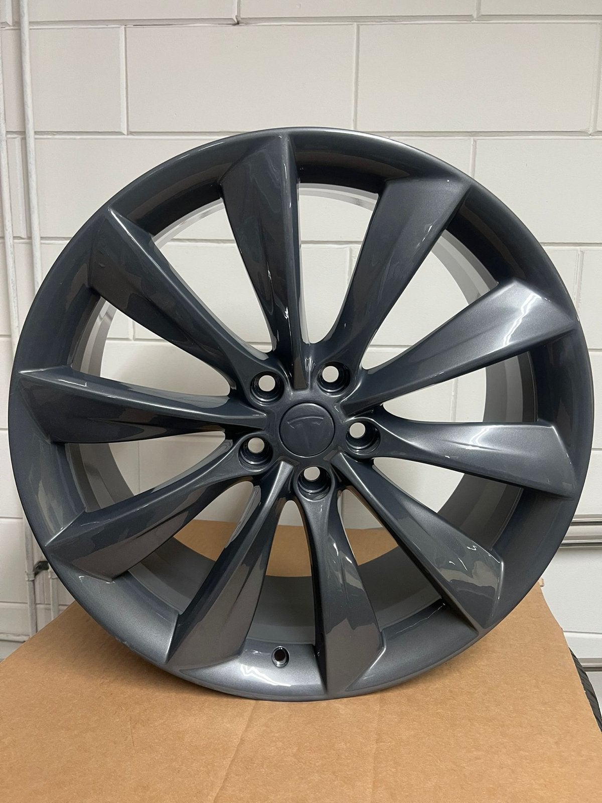 Originele 21 inch Tesla Turbine Velgen Set, Ophalen, Gebruikt, 21 inch, Banden en Velgen