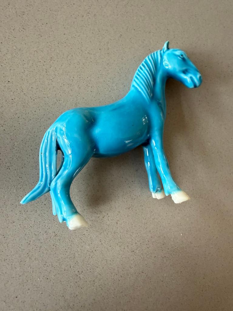 Vintage keramische chinees blauwe paardje, Ophalen
