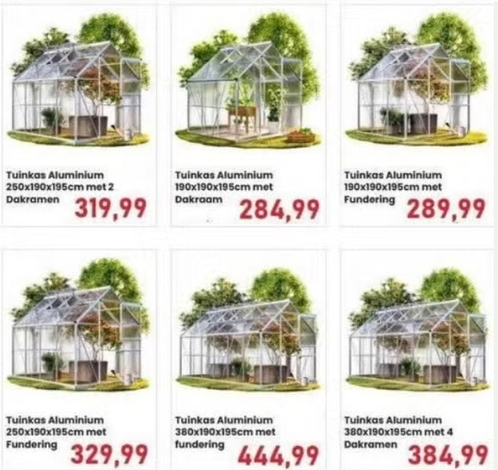 Tuinkas groentenkas hobbykas kweekkas aluminium GRATIS BZRGD, Polycarbonaat, Verzenden, Nvt, Aluminium