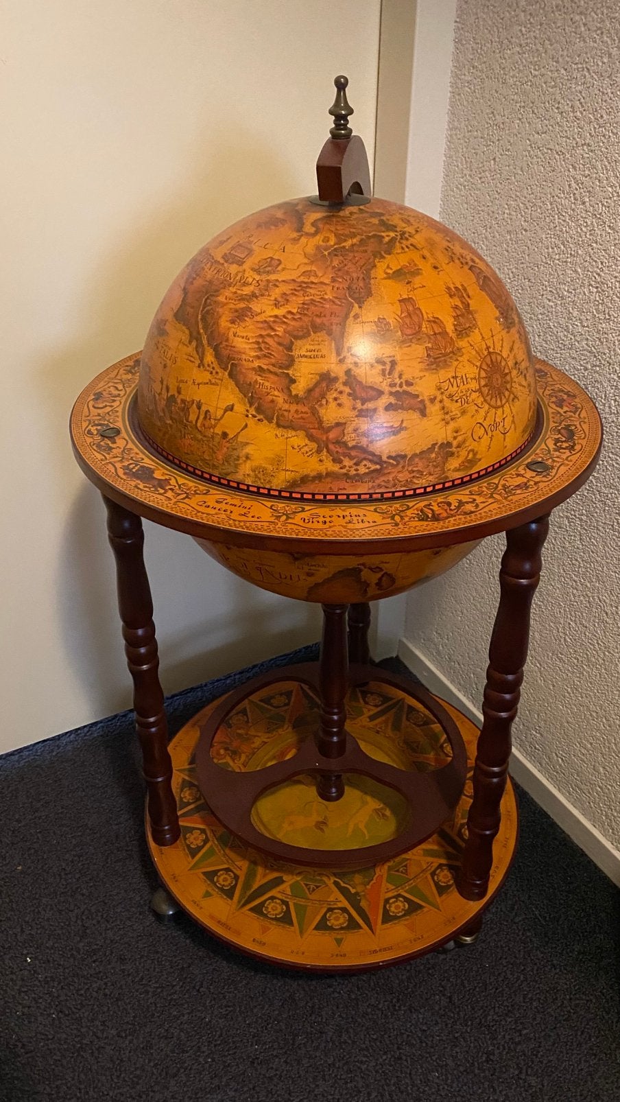 Barglobe, Huis en Inrichting, Woonaccessoires | Wereldbollen, Ophalen, Gebruikt, 36 cm, Globebar