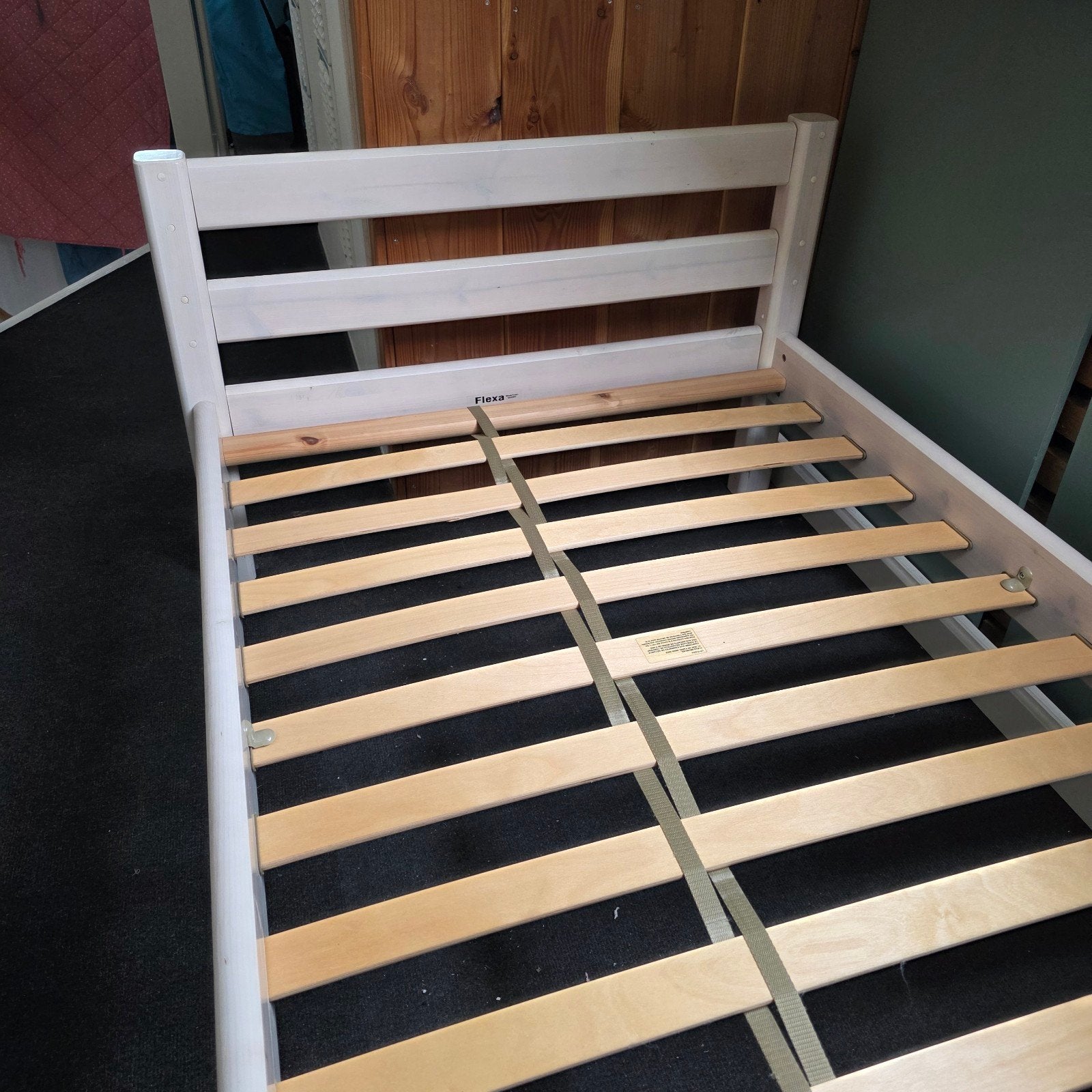 Flexa Eenpersoonsbed met Lattenbodem - Wit Hout, Ophalen, Gebruikt, 90 cm, Eenpersoons