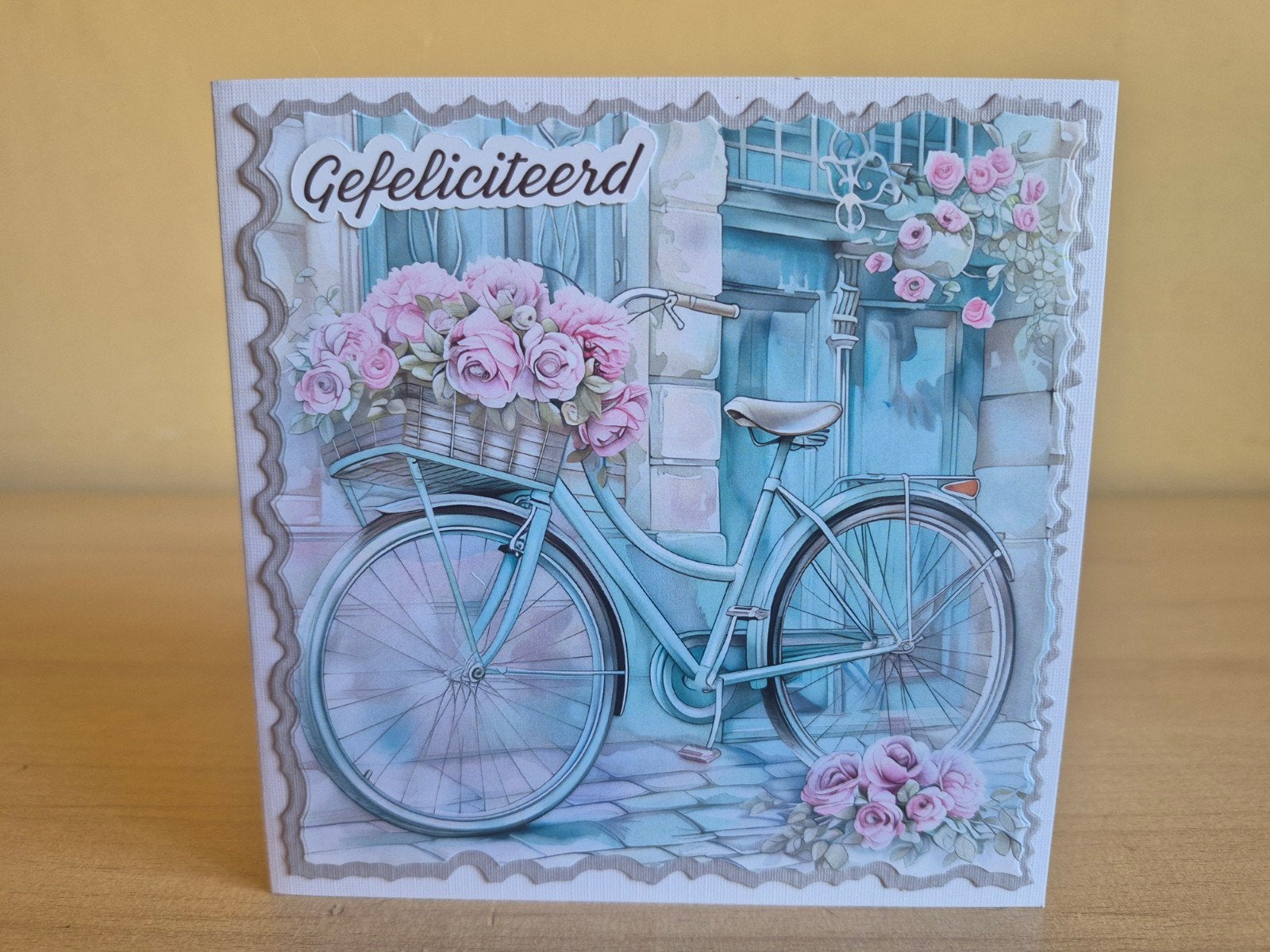 318a) zelfgemaakte kaart- verjaardag ( gefeliciteerd), Hobby en Vrije tijd, Kaarten | Zelfgemaakt, Ophalen of Verzenden, Nieuw