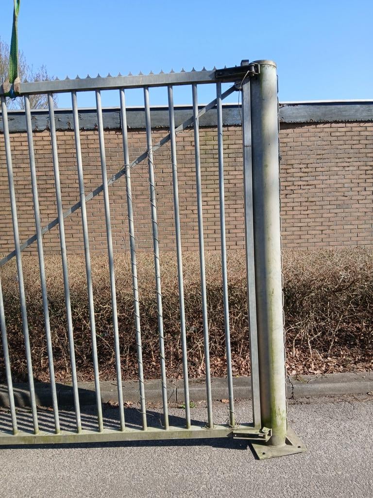 Dubbele stalen poort gegalvaniseerd inclusief palen, Ophalen