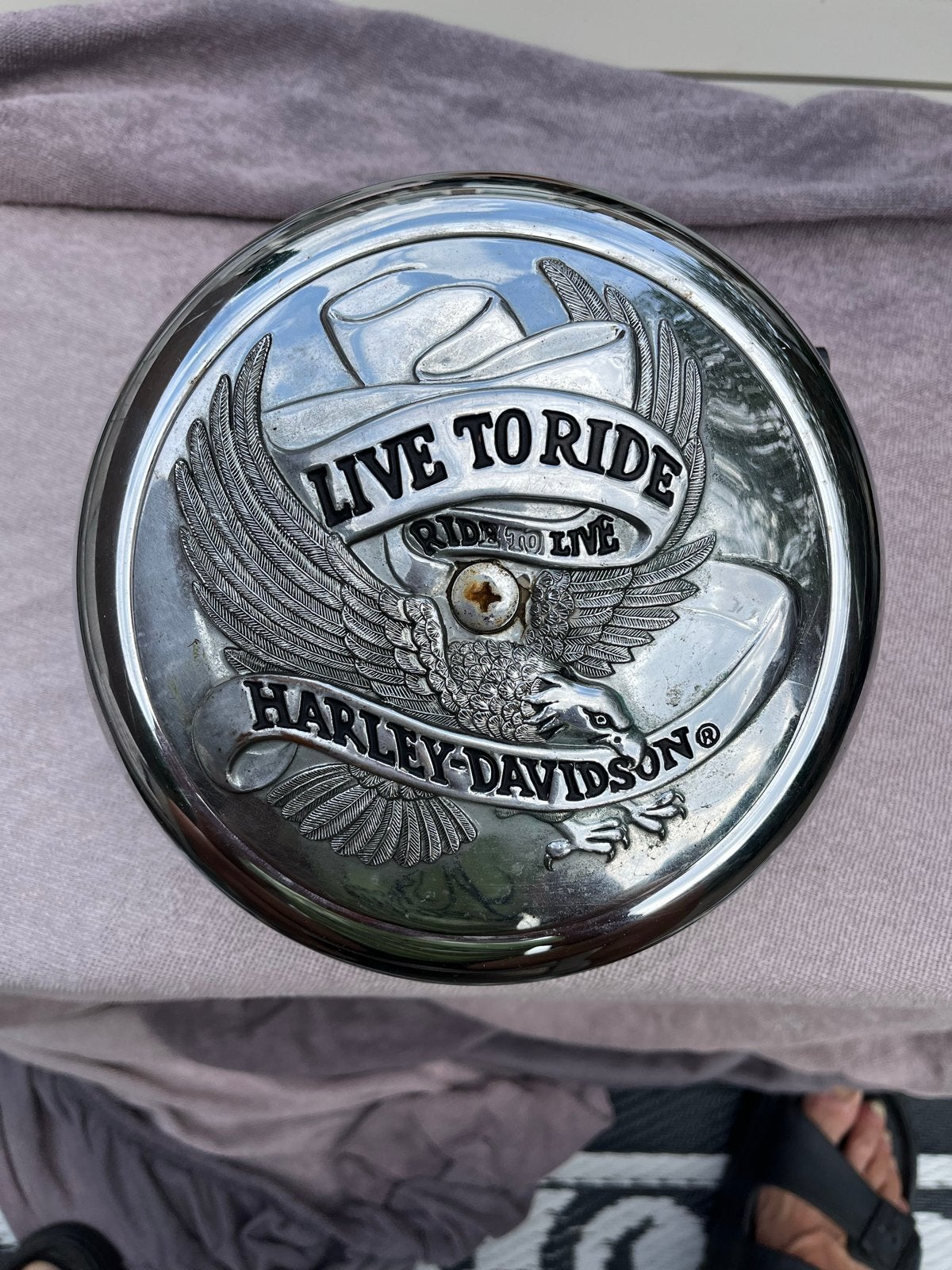 Harley Davidson Luchtfilterhuis "LIVE TO RIDE", Ophalen of Verzenden, Gebruikt