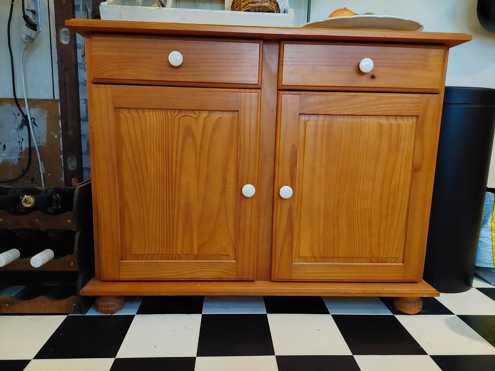 Landelijke grenenhouten commode / dressoir, Ophalen, 50 tot 100 cm, Zo goed als nieuw, Grenenhout