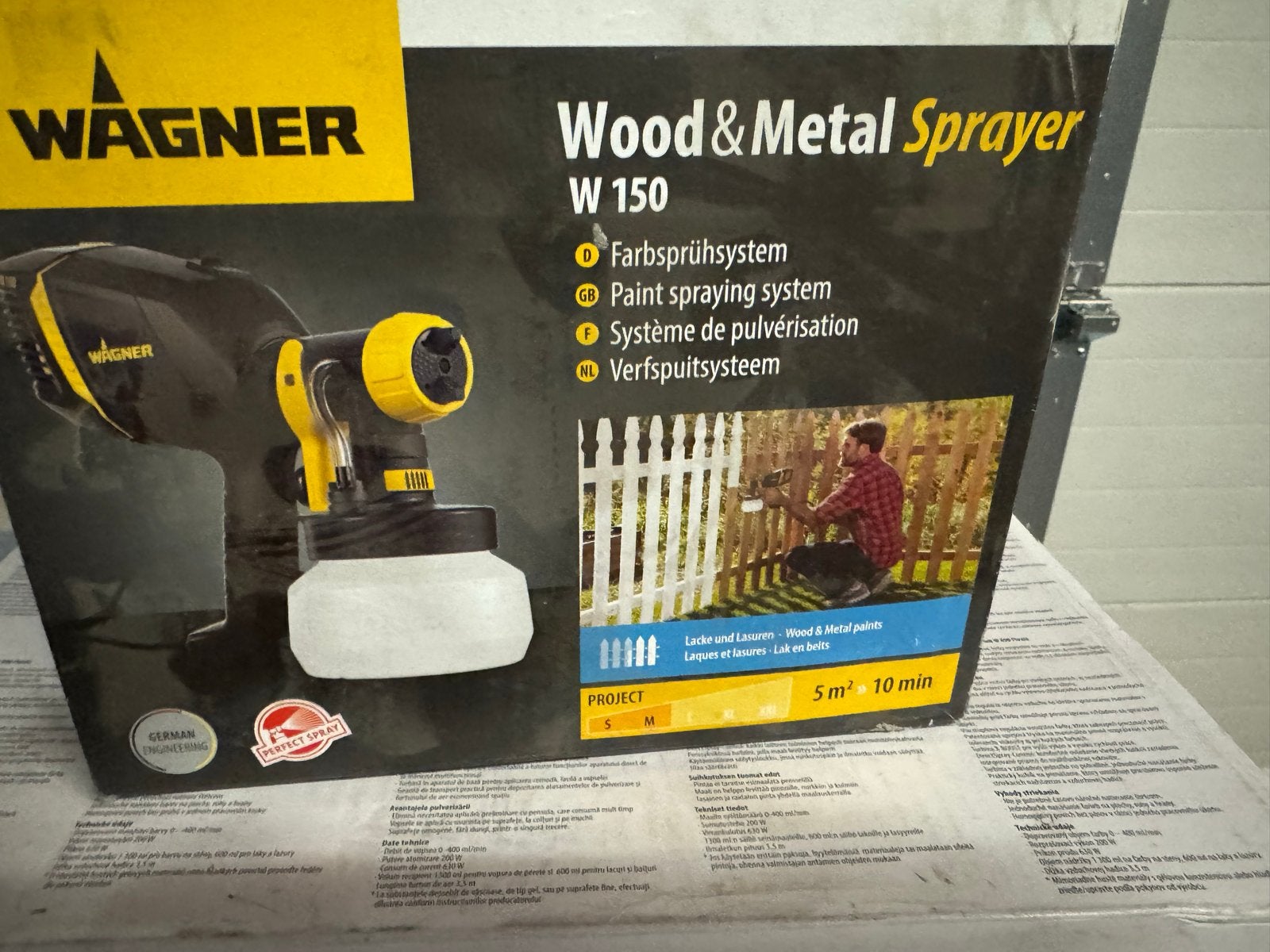 Wagner W 150 Wood & Metal Sprayer Verfspuitsysteem, Ophalen of Verzenden, Zo goed als nieuw, Verfspuit of Verfpomp