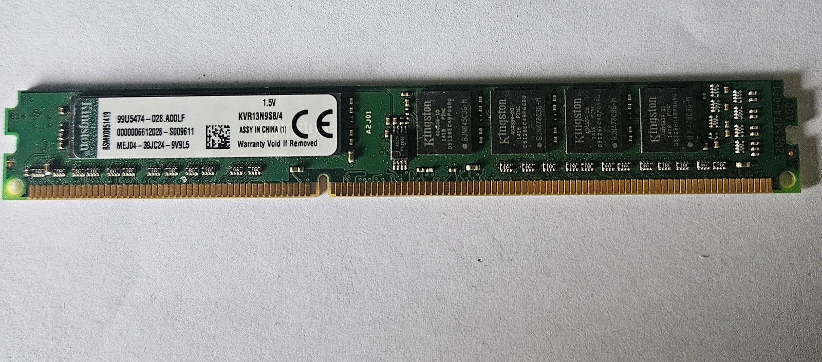 Titel: Kingston 4GB DDR3 1333MHz KVR13N9S8/4, Ophalen of Verzenden, DDR3, Desktop, 4 GB