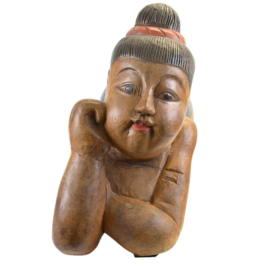 Chinees beeld – liggende Tongzi – brons – 49,5 cm, Antiek en Kunst, China, Ophalen of Verzenden, Beeld, Brons