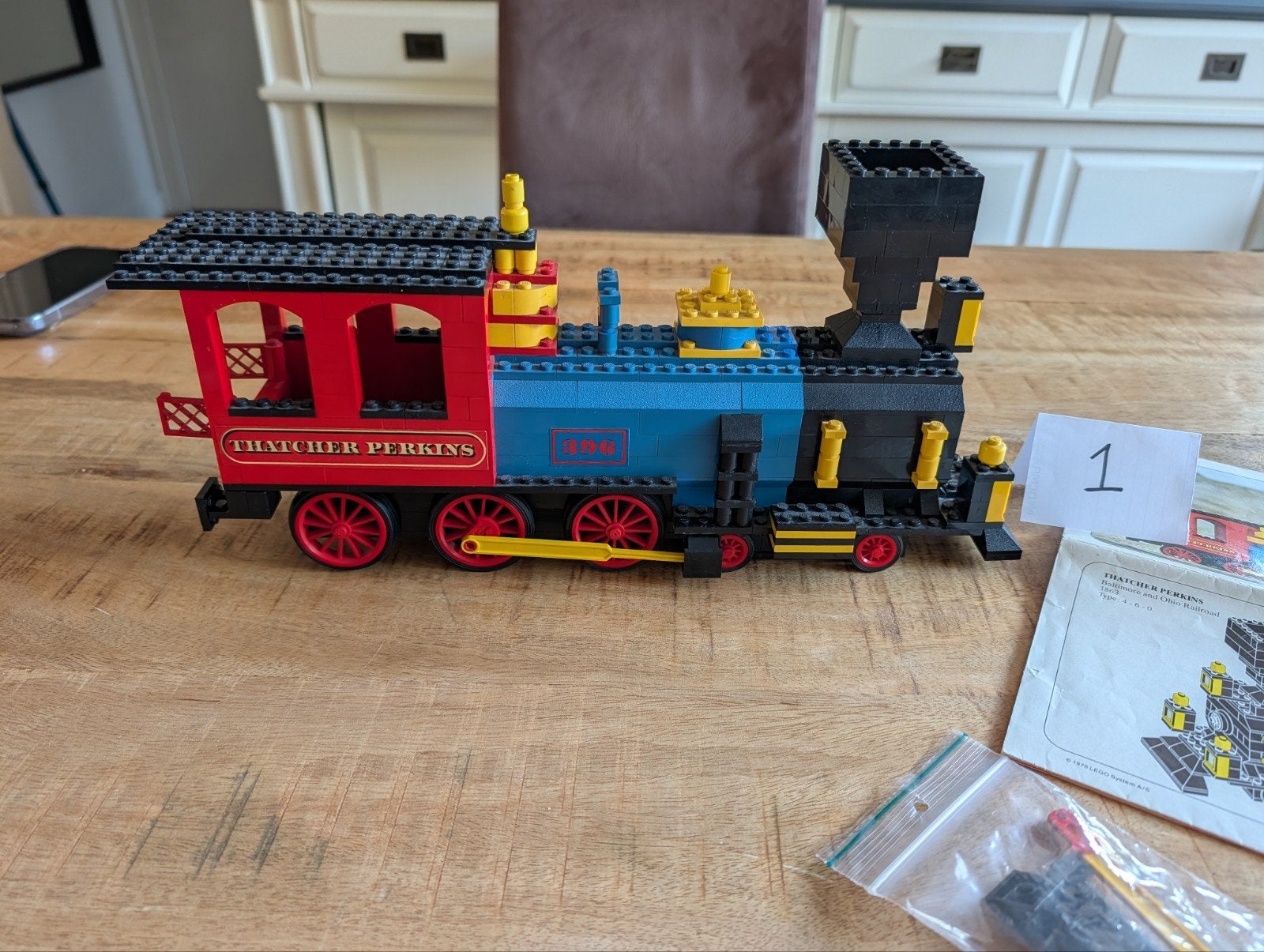 Lego set 396 Thatcher Perkins locomotief (3 stuks), Ophalen of Verzenden, Gebruikt
