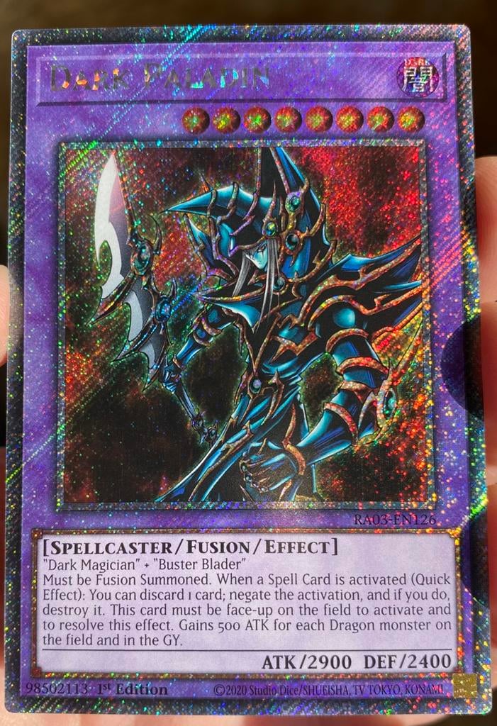 Yu-Gi-Oh! Dark Paladin RA03 1st Edition, Hobby en Vrije tijd, Verzamelkaartspellen | Yu-gi-Oh!, Ophalen of Verzenden, Zo goed als nieuw