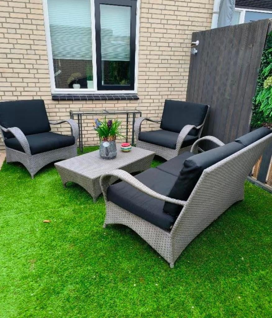 loungeset / Tuinset van het merk Apple Bee., Tuin en Terras, 5 zitplaatsen, Kunststof, Bank, Ophalen of Verzenden