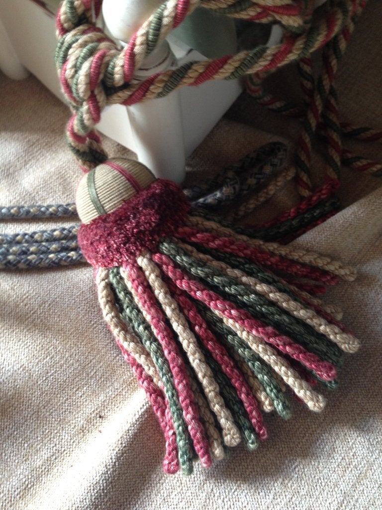 P- Vintage embrasse  wol/linnen/chenille, Huis en Inrichting, Minder dan 50 cm, Verzenden, Zo goed als nieuw, Minder dan 100 cm